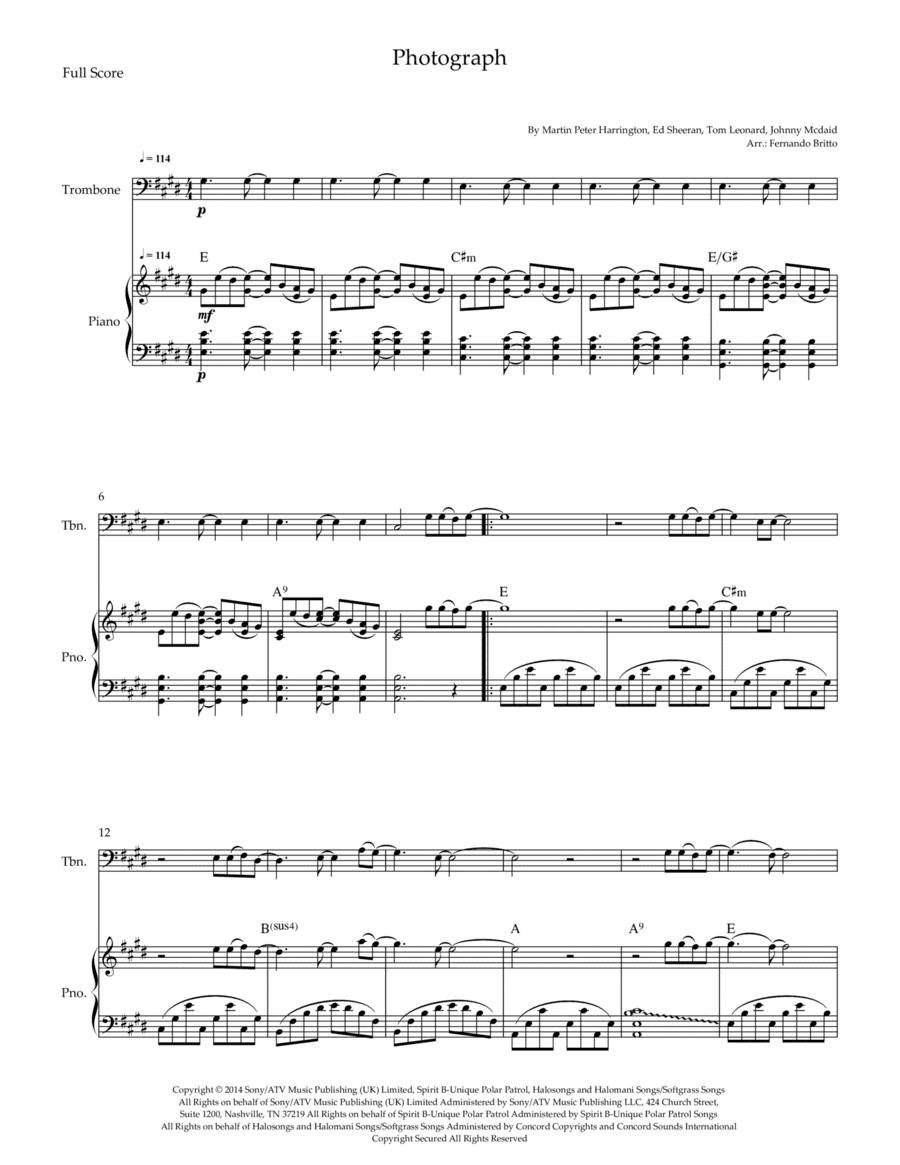 Photograph (arr. Fernando Britto)