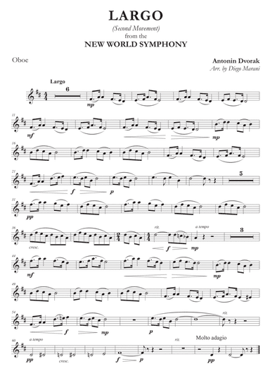 Largo from "New World Symphony" for Oboe and Piano (arr. Diego Marani)
