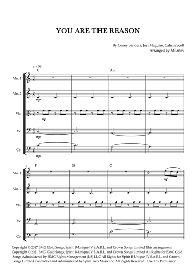 You Are The Reason (arr. Milanov)
