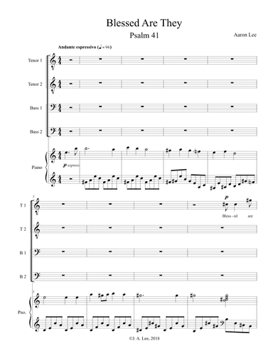Blessed Are They (Psalm 41, for TTBB Men's Chorus)