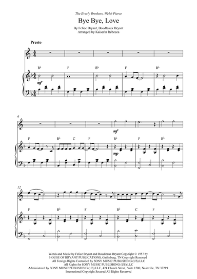 Bye Bye Love (arr. Kaiserin Rebecca)