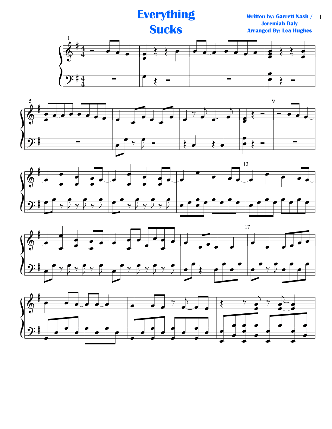 Everything Sucks (feat. Gracey) (arr. Lea Hughes)