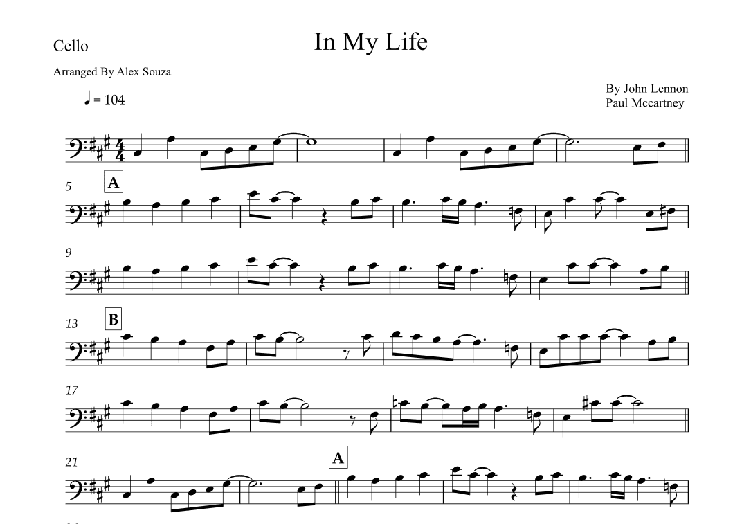 In My Life (arr. Alex Souza)