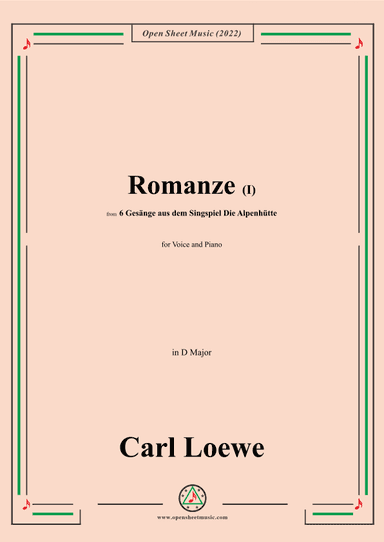 Loewe-Romanze(I),in D Major,for Voice and Piano (arr. OSM Press)