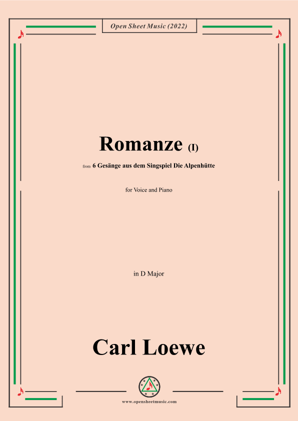 Loewe-Romanze(I),in D Major,for Voice and Piano (arr. OSM Press)