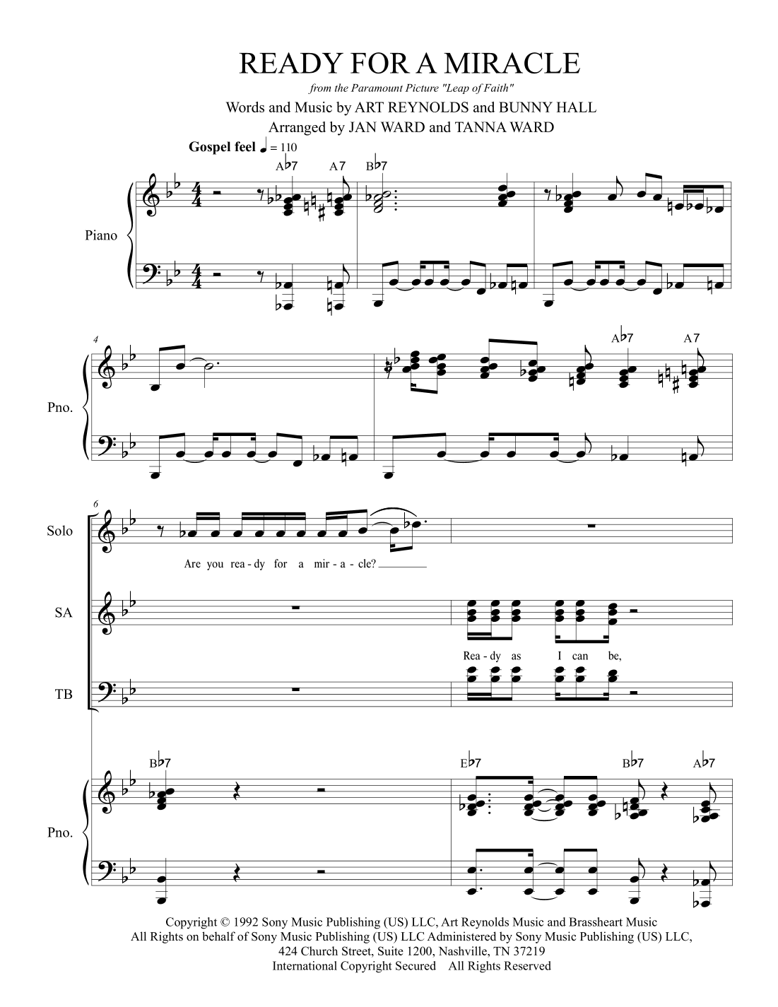 Ready For A Miracle (arr. Tanna Ward and Jan Ward)