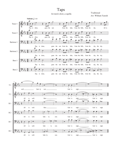 Taps - men's choir a cappella (arr. William Yanesh)