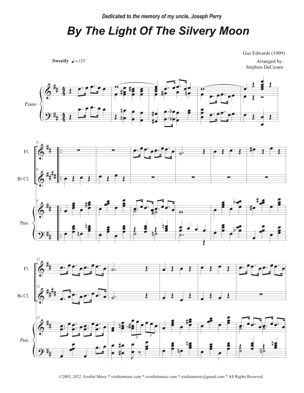By The Light Of The Silvery Moon (Duet for Flute and Bb-Clarinet) (arr. Stephen DeCesare)