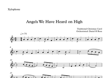 Angels We Have Heard on High - Gloria in excelsi Deo - Easy Xylophone (arr. Daniel H Rosa)