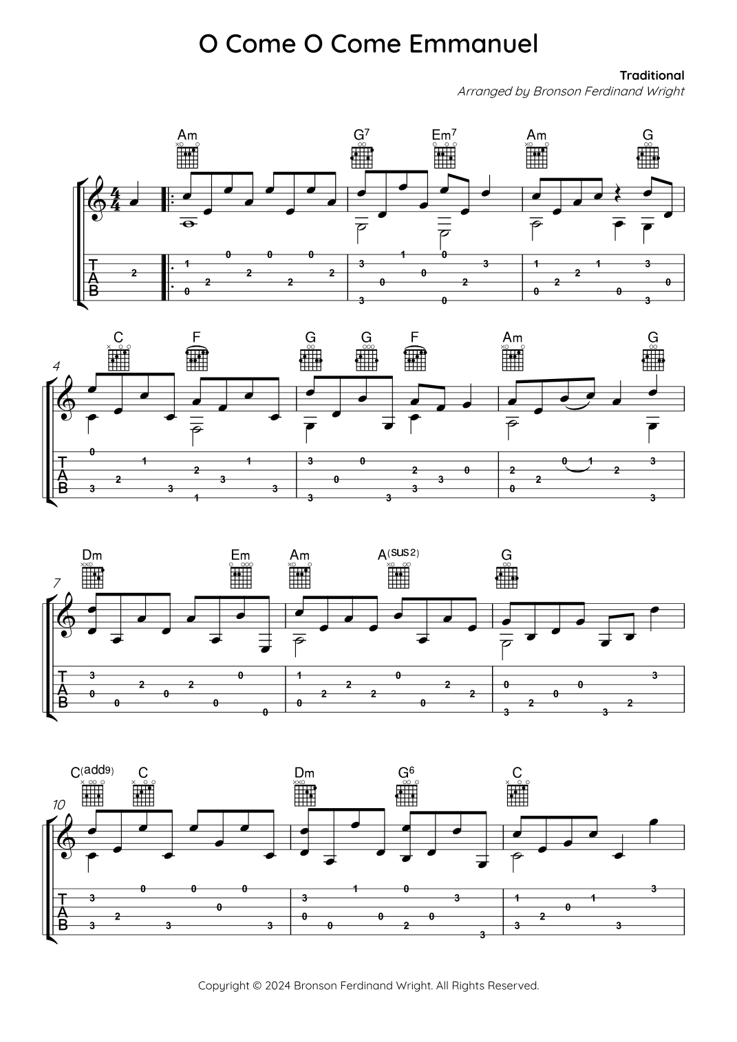O Come, O Come, Emmanuel (arr. Bronson Ferdinand Wright)