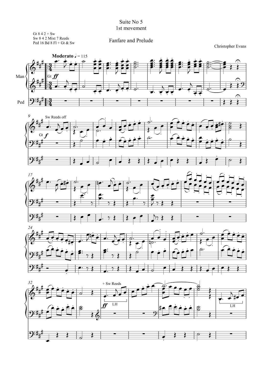 Suite No 5 for Organ