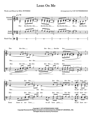 Lean On Me (arr. Cay Outerbridge)