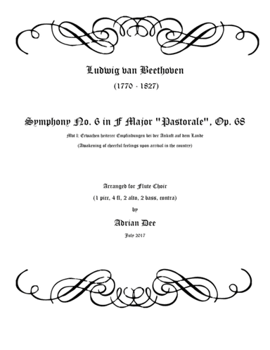 Symphony No. 6 "Pastorale" Mvt 1 for Flute Choir (arr. Adrian Dee)