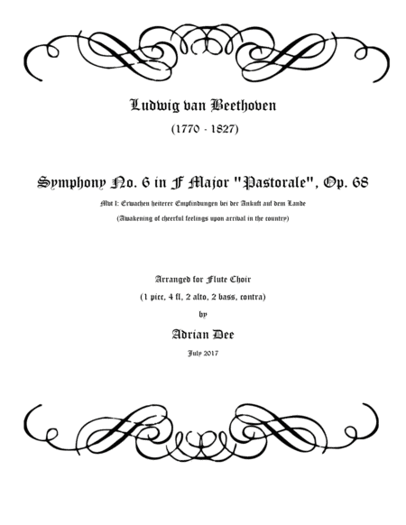 Symphony No. 6 "Pastorale" Mvt 1 for Flute Choir (arr. Adrian Dee)
