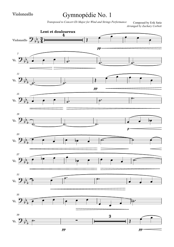 Gymnopédie No. 1 (arr. Zachary Corbett)