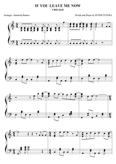 If You Leave Me Now (arr. Antonieta Ramos Valverde)