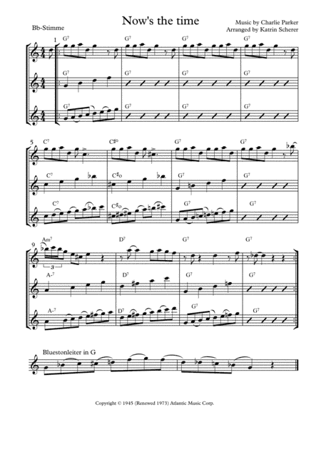 Now's The Time (arr. Katrin Scherer)