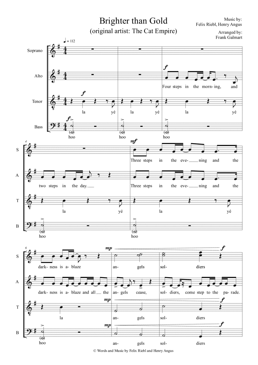 Brighter Than Gold (arr. Frank Galmart)