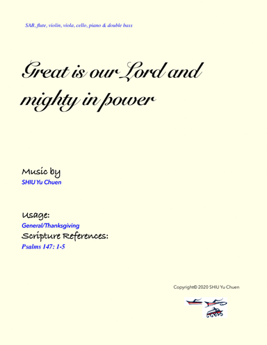 Great is our Lord and mighty in power