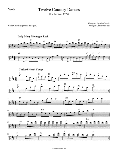 Ignatius Sancho - Twelve Country Dances (arr. Christopher Bell)