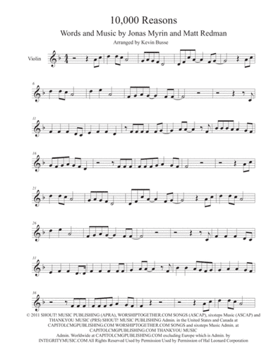 10,000 Reasons (Bless The Lord) (arr. Kevin Busse)