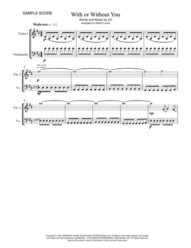 With Or Without You (arr. Sherry Lewis)