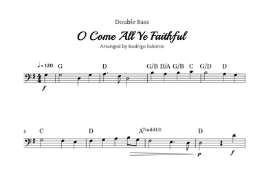 O Come All Ye Faithful (for double bass solo) (arr. Rodrigo Faleiros)
