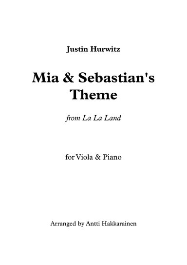 Mia & Sebastian's Theme (arr. Antti Hakkarainen)