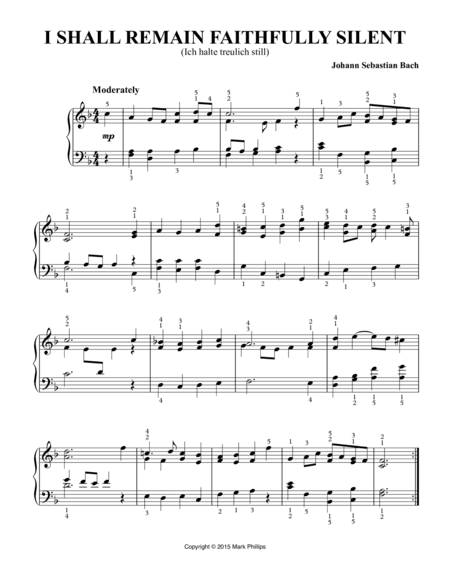 I Shall Remain Faithfully Silent (Ich halte treulich still) (arr. Mark Phillips)