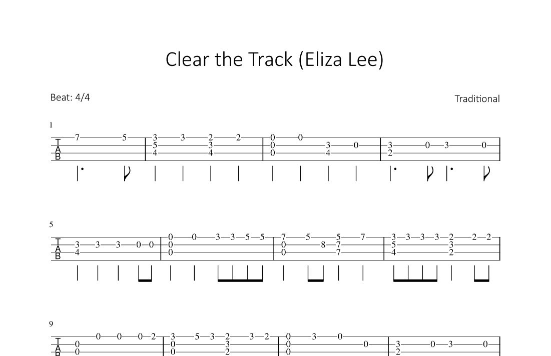 Clear the Track (Eliza Lee) (arr. Bettina Schipp)