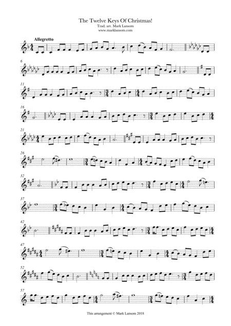 The Twelve Keys of Christmas (12 Days of Christmas) (arr. Mark Lansom)