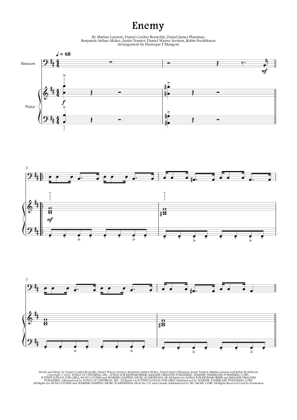 Enemy (arr. Henrique F Mangoni)