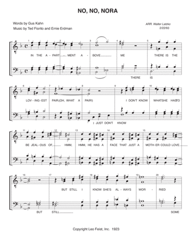 NO, NO, NORA (arr. Walter Latzko)