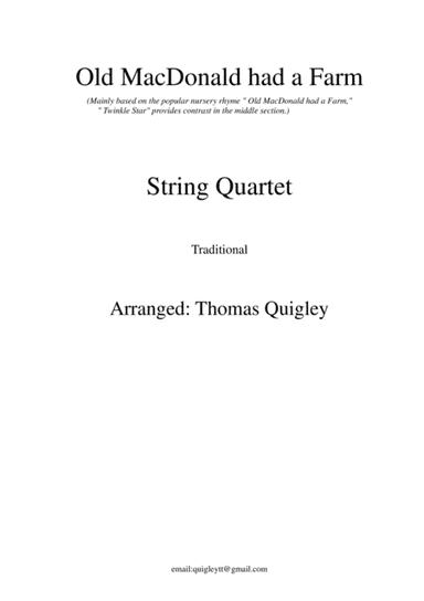 Old MacDonald had a Farm (arr. Thomas Quigley)
