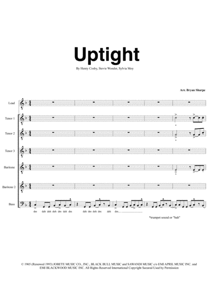 Uptight (everything's Alright) (arr. Bryan Sharpe)