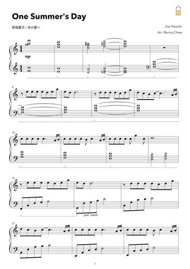 One Summer's Day (arr. Benny Chaw)