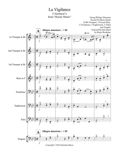 La Vigilance (from "Heroic Music") (Bb) (Brass Septet - 3 Trp, 1 Hrn, 1 Trb, 1 Euph, 1 Tuba, Timp) (arr. Regis Bookshar)