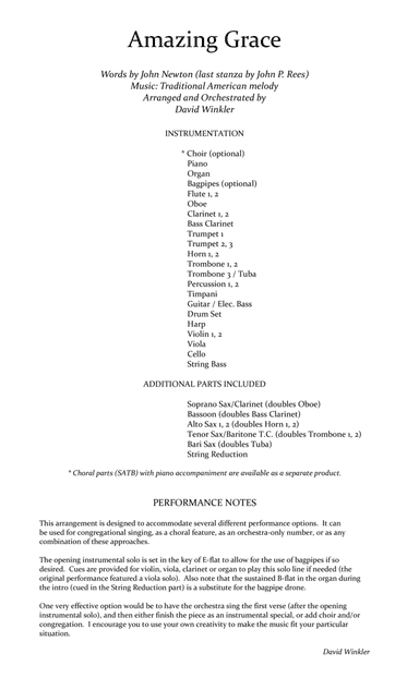 Amazing Grace (orchestra) (arr. David Winkler)