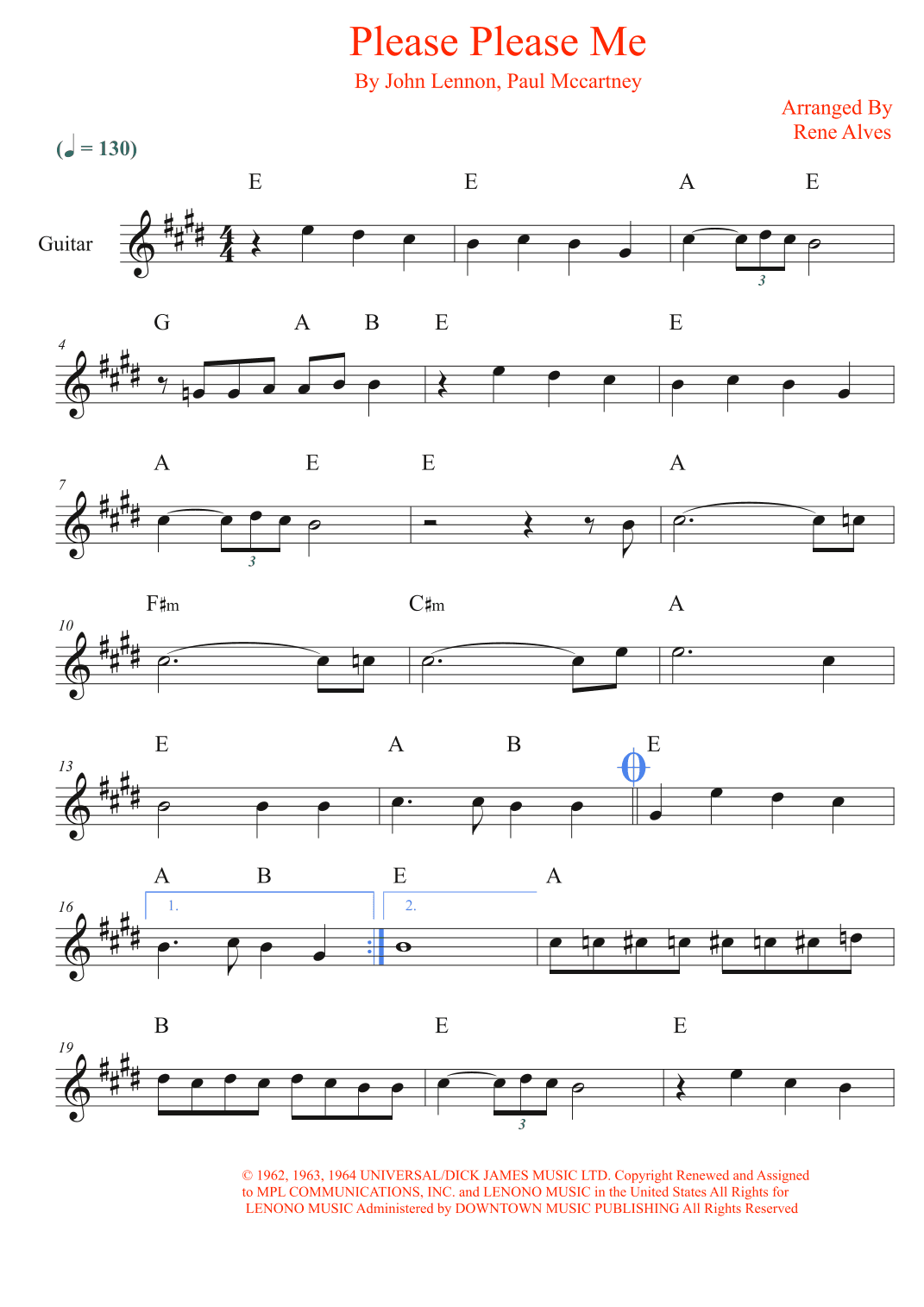 Please Please Me (arr. Rene Alves)