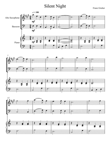 Franz Gruber - Silent Night (Alto Saxophone and Bassoon Duet) (arr. André Laitano)