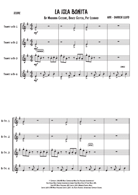 La Isla Bonita (arr. Darren Lloyd)