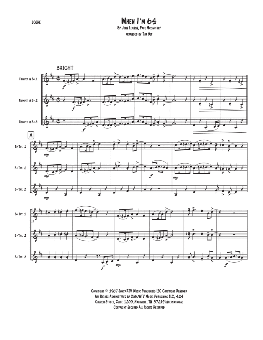 When I'm Sixty-four (arr. Tim Olt)
