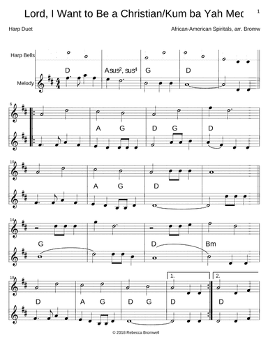 "Lord I Want to Be a Christian-Kum ba Yah Medley" - Score Only (arr. Rebecca Bromwell)