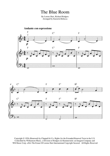 The Blue Room (arr. Kaiserin Rebecca)