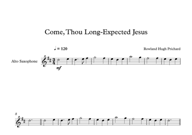 Come, Thou Long-Expected Jesus - Rowland Hugh Prichard (Alto Sax) (arr. Digital Book Music)