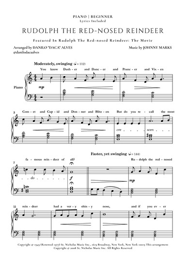 Rudolph The Red-nosed Reindeer (arr. Danilo "Daca" Alves)