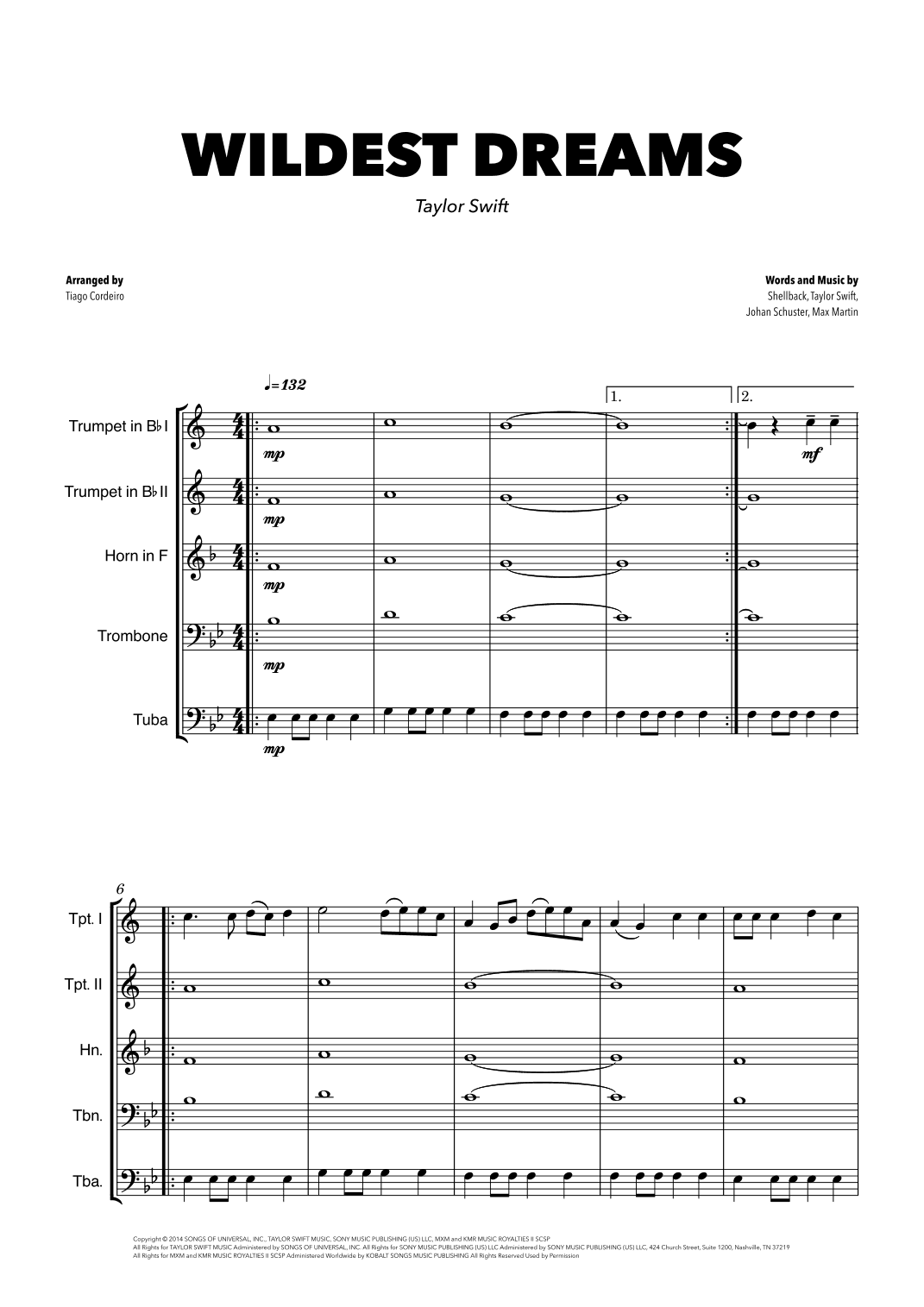 Wildest Dreams (arr. Tiago Cordeiro)