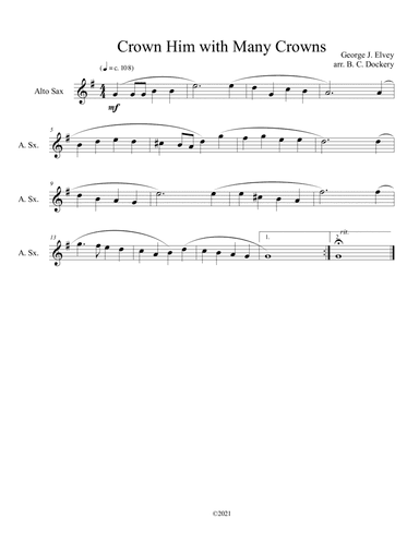 Crown Him with Many Crowns (alto sax solo) (arr. B. C. Dockery)