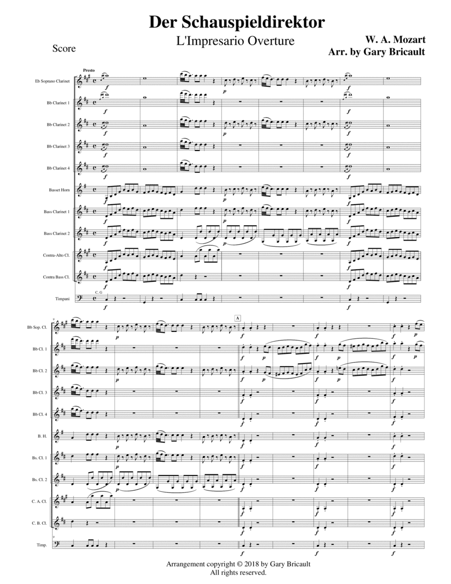 Der Schauspieldirektor - L'Impresario Overture (arr. Gary Bricault)