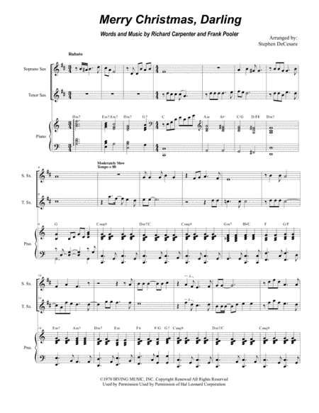 Merry Christmas, Darling (arr. Stephen DeCesare)